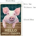 thumbnail image 2 of Letrero de hojalata divertido con texto en inglés "Hello Sweet Cheeks", diseño vintage de cerdo, para decoración de pared para oficina, hogar, baño, inodoro, regalo de decoración de granja, 12 x 8, 2 of 7