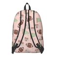 thumbnail image 3 of Football Flag Pink Pattern Backpack for School, Cute School Bag with Adjustable Shoulder Straps and Padded Back, 15.7"x11.8"x5.5", 3 of 5