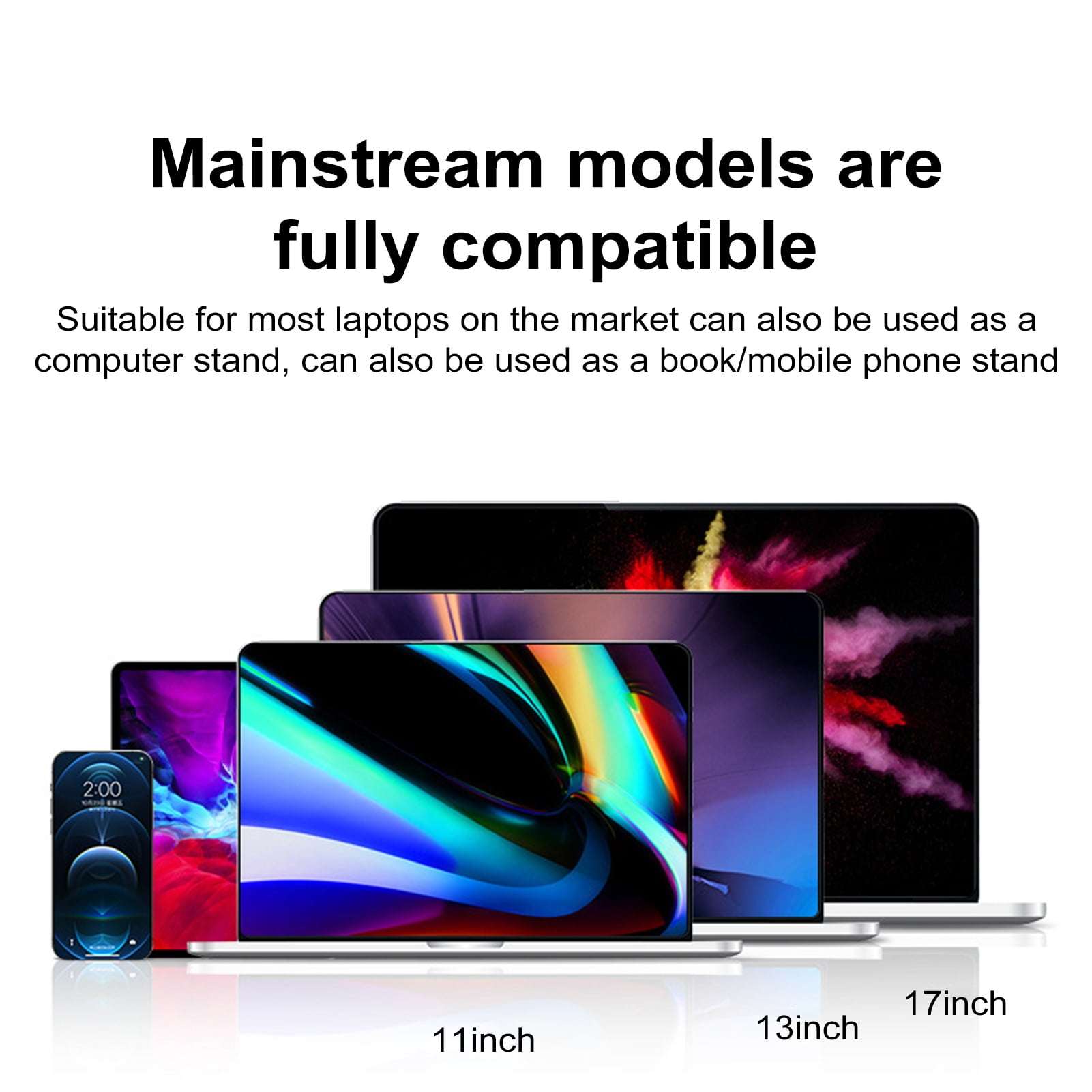 Lifetechs Laptop Stand with Cooling Fan High Stability Height Adjustable Foldable Design Anti-Slip Laptop Riser Bracket