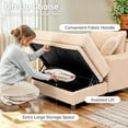 thumbnail image 4 of 54" Oversized Chaise Lounge Chair Indoor,  Sofa Bed with Storage and Ottoman, Upholstered Reading Chairs Cloud Couches, Khaki, 4 of 8