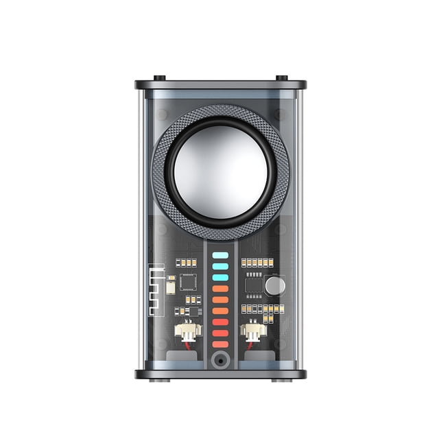 Methold Altavoz inalámbrico Clear Mecha Style Stereo Audio Music Player para camping Rhythm Speaker Cables de audio/vídeo Negro