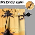 thumbnail image 5 of Kitchen Curtains 24 Inch Short - 3 Panel Set, Rod Pocket Window Curtain with Tropical Palm Tree Sunset Print, 100% Polyester for Boho Kitchen, Beach Room, Easy Wash, 5 of 6