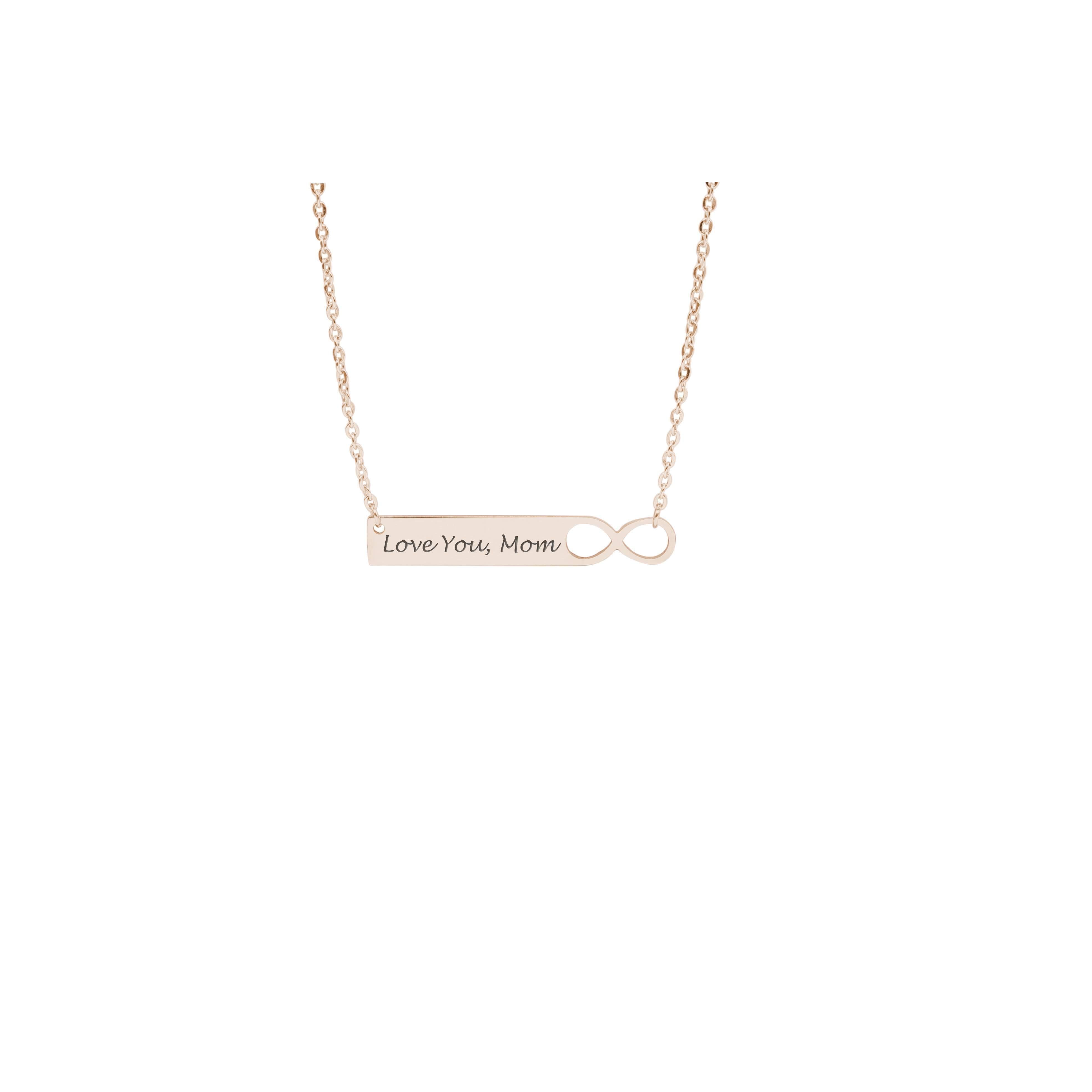 Infinity Bar Necklace Love You, Mom 