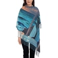 thumbnail image 3 of Honeii Ocean View Bedroom Print Scarf Oversized Scarf Tassel Fall Winter Thick Scarf Warm Shawl Women,Women's Scarves & Wraps, 3 of 8
