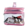 thumbnail image 6 of Unique Bargains 1 Pcs Double Layer Makeup Bag Cosmetic Travel Bag Case Make Up Bag Clear Bags Pink, 6 of 6