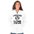 thumbnail image 3 of I Paused My GAME to be Here Unisex Fleece Graphic Zip Up Hoodie Brisco Brands 2X, 3 of 5