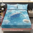 thumbnail image 4 of Xoenoiee Blue Turtle Seashell Print 3-Piece Bedding Set, Fitted Sheet with Pillowcases, Soft Comfort Breathable Bedding Set (1 Fitted Sheet+2 Pillowcases), Twin XL Size, 4 of 7