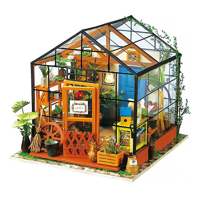 Kit de casa en miniatura Cathy's Flower House oso de fresa modelo de mini casa de muñecas