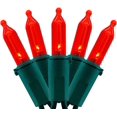 thumbnail image 1 of Luces navideñas LED rojas con cable verde, 66 pies 200 unidades LED de grado comercial certificado por UL H. Afortunado Sencillez, 1 of 5