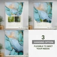 thumbnail image 5 of Turquoise Marble Tie Up Curtain Valance for Window,Adjustable Rod Pocket Window Curtains Shades,Farmhouse Abstract Ombre Texture Light Filtering Valance Drapes for Kitchen Living Room Bedroom 42"x63", 5 of 8