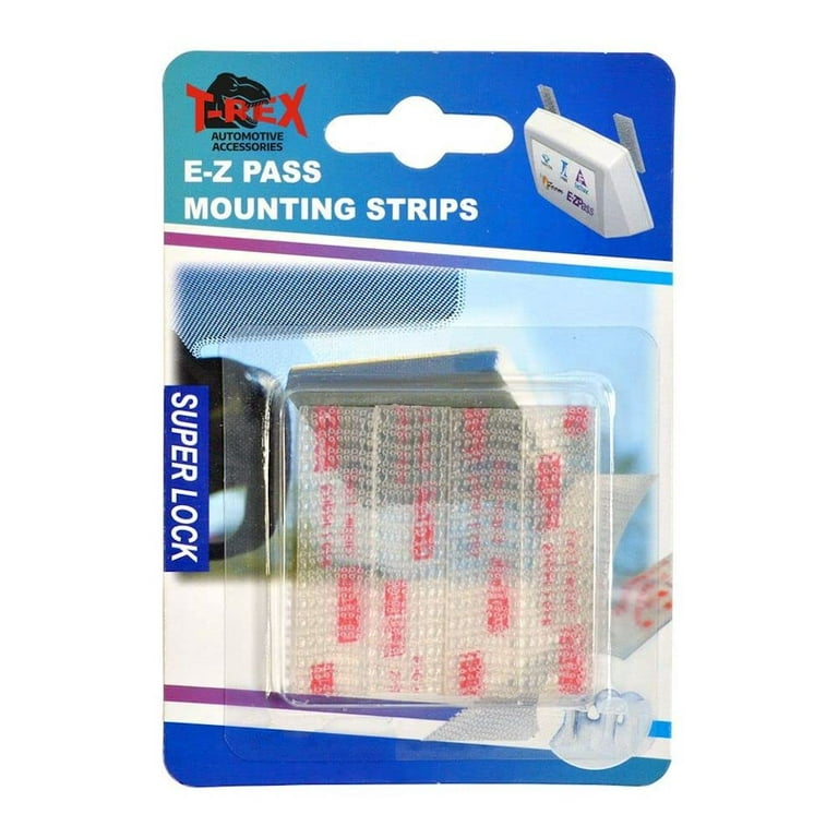 TrexNYC EZ Pass Mounting Strips, Heavy-Duty EZPass/IPass/Toll Pass Mounting  Strips, Peel and Stick Adhesive Strips Dual Lock Tape, 4 Packs 
