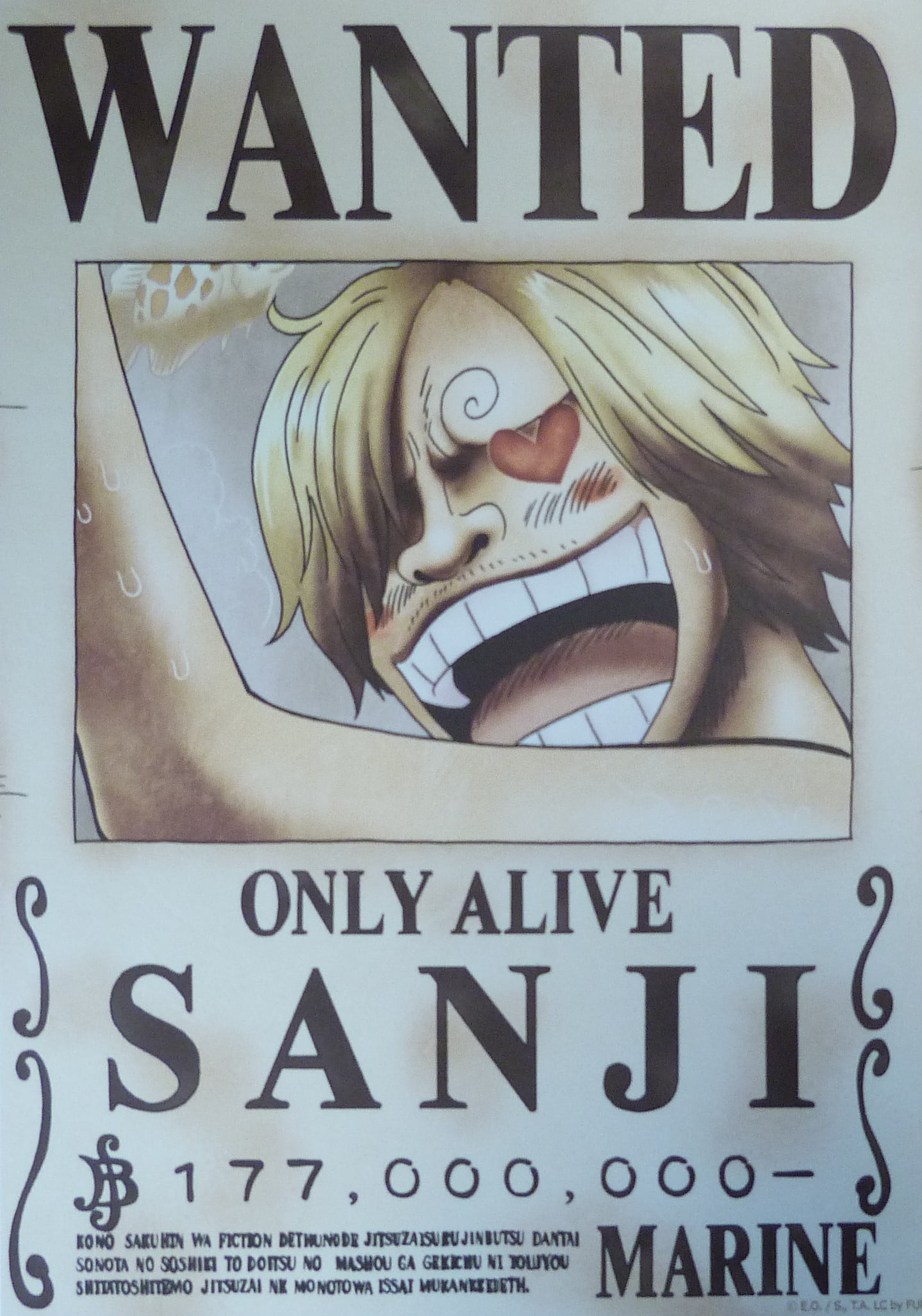 One Piece Wanted Poster Sanji New World Walmart Com