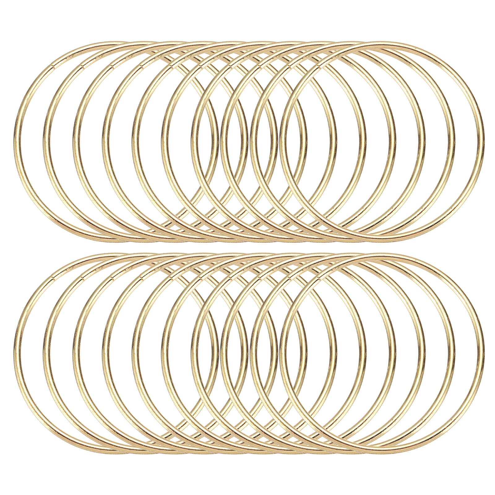 Uxcell 20Pcs Dream Catcher Rings Metal Craft Hoops Floral Hoops 2.4" Macrame Hoops Rings for DIY Crafts Gold