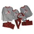 thumbnail image 4 of MUXiin Matching Christmas Pajamas For Couples,Family Matching Christmas Pajamas Set Holiday Print Top and Festive Plaid Pants for Dad, 4 of 7