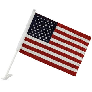 2 Pack Car Flags,Car Flag USA Flag Outdoor with American Flag and Car Flag  Pole, Car Logo Window Clip Can be Clipped to Most Windows 14 inch Flag Pole