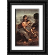 Leonardo Da Vinci 2x Matted 18x24 Black Ornate Framed Art Print 'The Virgin and Child with St Anne'