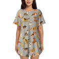thumbnail image 1 of Balery Cute Dog Conjunto de Pijama para Mujer con Estampado, Dos Piezas de Manga Corta y Shorts, Ropa de Dormir Suave con Cuello Redondo y Bolsillos-4X-Large, 1 of 6