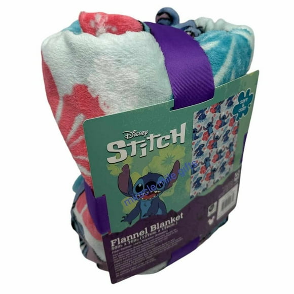 Stitch Pink Floral Soft Flannel Blanket 50" x 70"