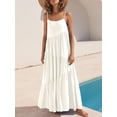 thumbnail image 2 of Women’s Summer Casual Loose Sleeveless Spaghetti Strap Asymmetric Tiered Beach Maxi Long Dress, 2 of 6