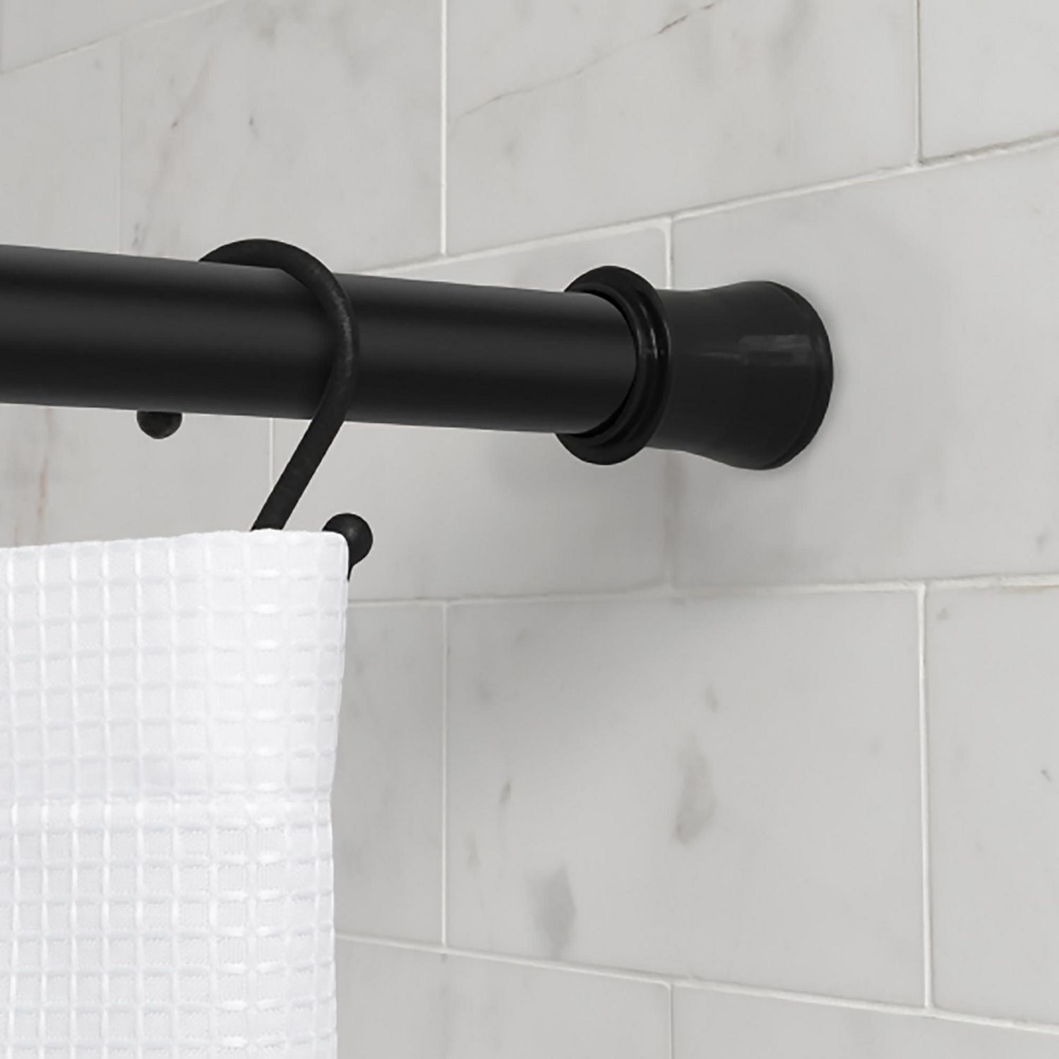 Mainstays Adjustable Tension Shower Curtain Rod, 50" - 86", Black