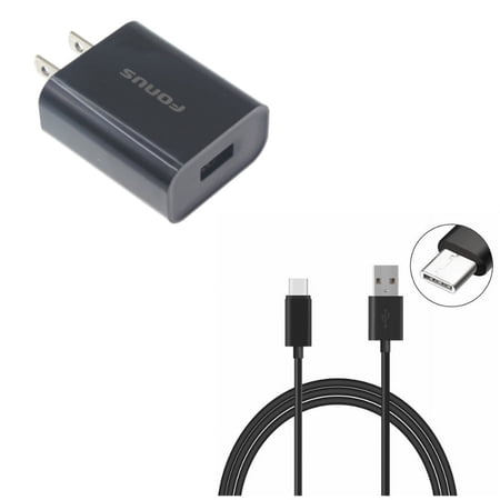 USB 18W Quick Home Charger w Charger Cord Type-C 10ft USB Cable N8W for Samsung Galaxy S8 Plus, Tab Active Pro S3 9.7 S6 10.5 S5e 10.5 S4 10.5 A 10.1 (2019) S9 Plus S10e S10 Plus 5G Note 9 8