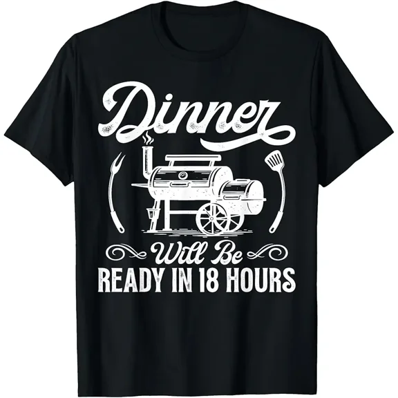 Funny BBQ Meat Smoker Grill Graphic for Dad Men Short Sleeve T-Shirt