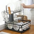 thumbnail image 4 of Dish Drying Rack 3 Tier Dish Rack Steel with Removable Drain Board Storage Rack for Dish Drainer Utensil Holder Cutting Board Holder for Kitchen Countertop Organizer, 4 of 8