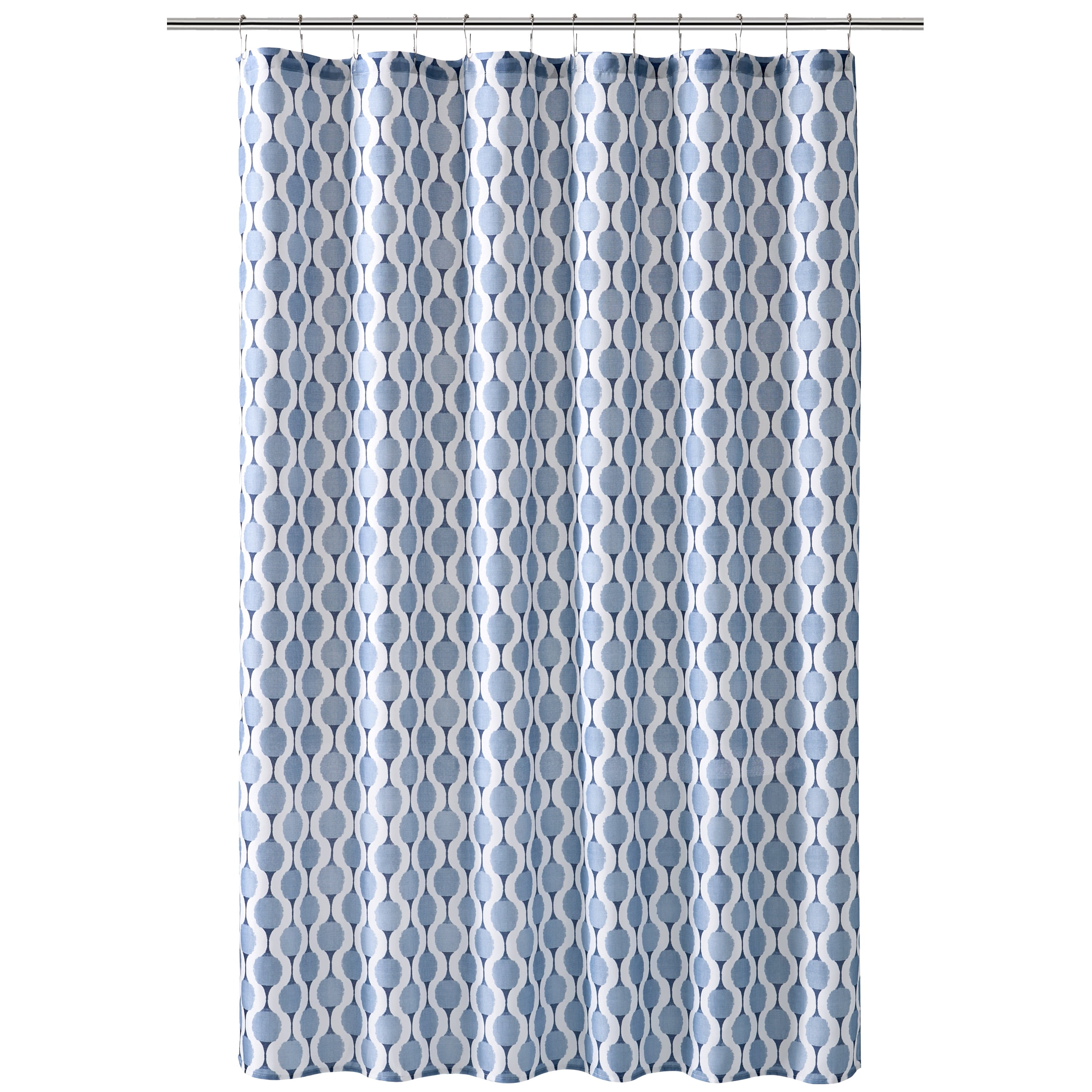 Mainstays Allister Blue Fabric Shower Curtain, 72” x 72”