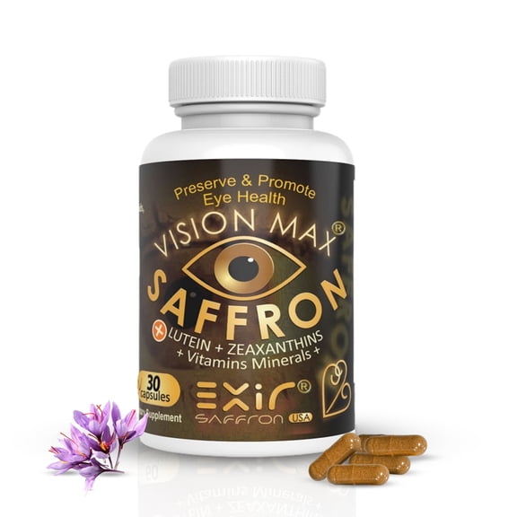 Vision Max Eye Vitamins Supplement – With Saffron, Lutein & Zeaxanthin – Nutritional Support for Eye Health, Visual Comfort & Blue Light Exposure – 30 Capsules