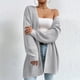 thumbnail image 3 of Europeo y americano 2023 otoño e invierno nuevo suéter suelto de longitud media chaqueta cárdigan de punto con cuello en V suéter de color sólido, 3 of 4