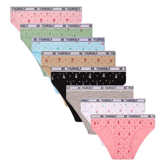 8pcs Girls' Underwear - Comfortable, Lightweight & Breathable Sports Underwear, Hipster, Suitable for Ages 11-16
