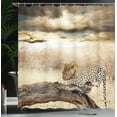 thumbnail image 4 of Ambesonne Beige Shower Curtain, Wild Leopard, 69"Wx84"L, Beige and Brown, 4 of 5