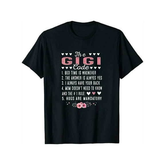 Womens The A Gigi Code Funny Grandma Mothers Day Gifts V-Neck T-Shirt