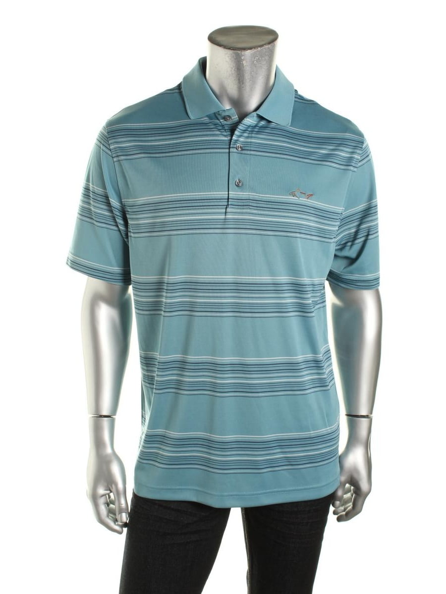 Greg Norman Mens Moisture Wicking Striped Polo Shirt - Walmart.com