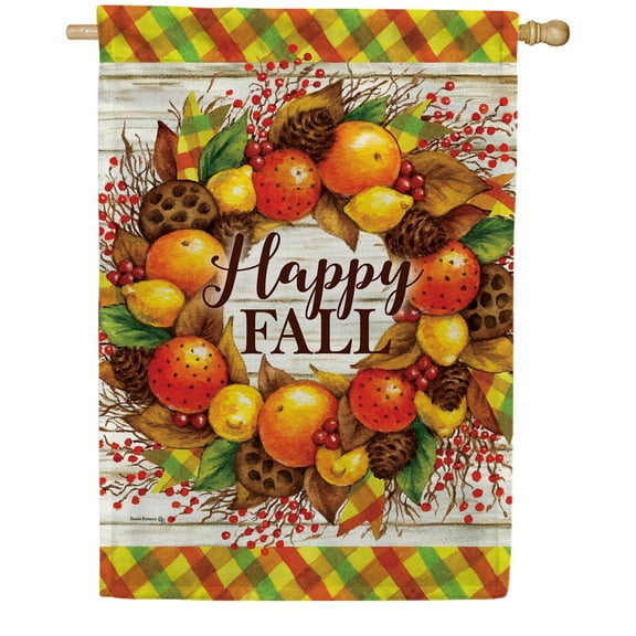 Custom Decor House Flag - Citrus Wreath