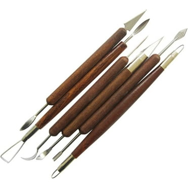 Stylus Brush 6pcs Pottery Tool Kit Ceramic Clay Sculpting Carving Modeling Trimming Tool Set for Beginners Kid' Students Art Craft Styling Clay