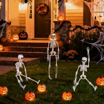 3 Pcs Halloween Skeletons,15.4" Life Size Realistic Full Body Hanging with Movable JointsHalloween Party Decorations,Halloween Decorations Outdoor Skeleton