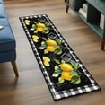 thumbnail image 3 of Yellow Lemon 2'x6' Runner Rugs for Hallway Kitchen Bedside Non Slip Washable, Summer Botanical Black White Checkered Entryway Rug Runners with Rubber Backing, Long Carpet Runner for Laundry Room, 3 of 8