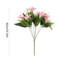 thumbnail image 3 of Artificial Lily Flowers, Faux Lily Bouquet Light Blue Fake Flowers Realistic Floral Arrangement for Vase Home Wedding Party Decoration Indoor Outdoor Decorative Plants, 3 of 6