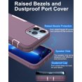 thumbnail image 4 of for iPhone 13 Pro Max Phone Case, with Tempered Glass Screen Protector, Dust-Proof Port Cover, Full Body Non-Slip Rubber Covered, Wear-Resistant & Drop-Proof, Pink/Purple, 4 of 16