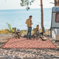 thumbnail image 6 of DEORAB Outdoor Rugs 6'x9' Waterproof Plastic Patio Mat Reversible Orange & White Non-Slip Geometric Design for Camping, RV, Balcony, Porch, Picnic, 6 of 8