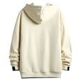 thumbnail image 3 of kpoplk Mens Hoodie Sweatshirt, Men's Hoodies Casual Splicing Hooded Long Sleeve Pullover Tops Sweatshirt(Beige,XL), 3 of 7