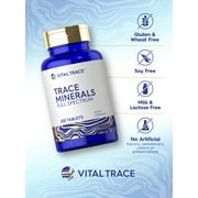 Trace Minerals Supplement | 200 Tablets | Non-GMO & Gluten Free Complex | by Vital Trace