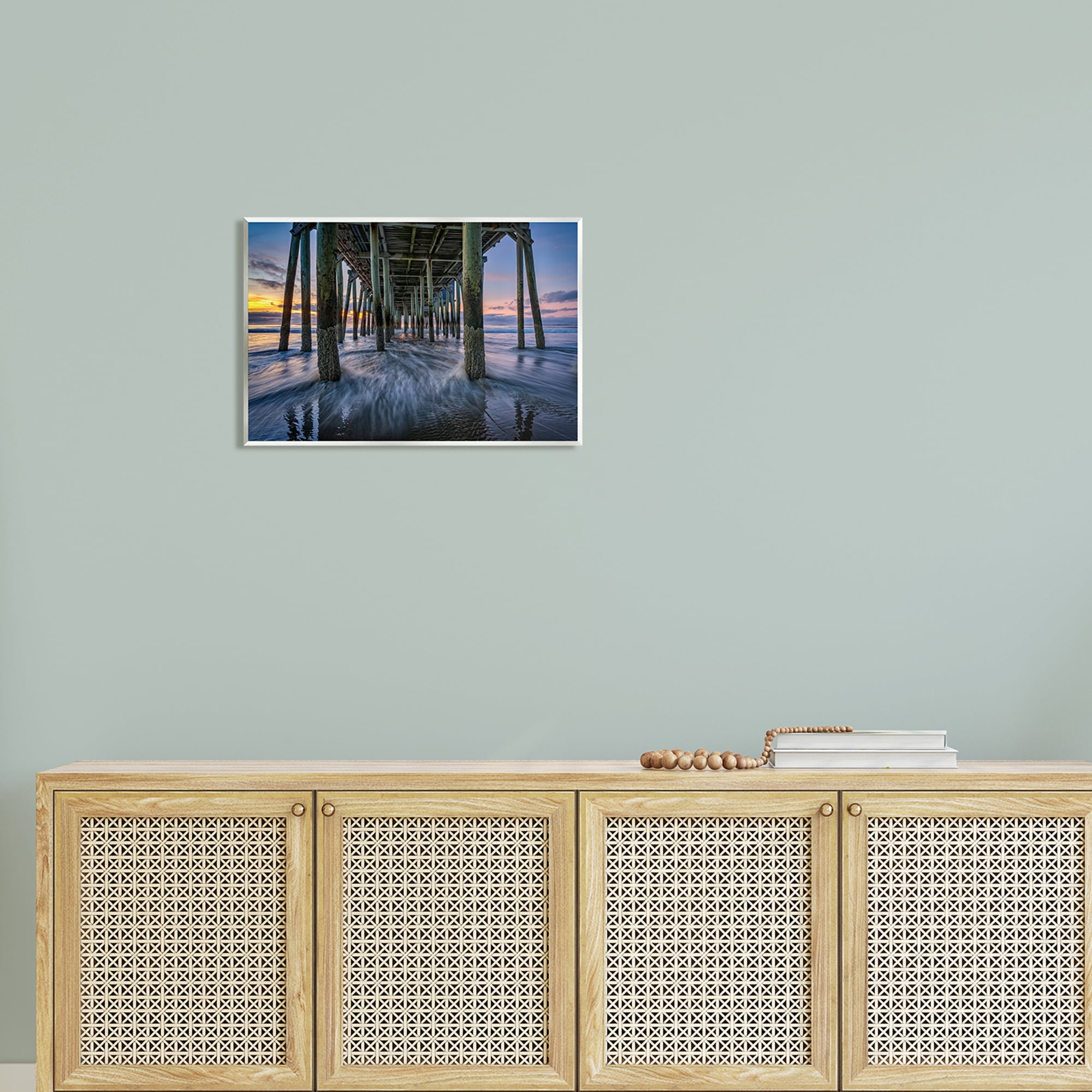 Stupell Under Pier Beach Waves Photography Landscape Photography Wall Plaque Unframed Art Print Wall Art