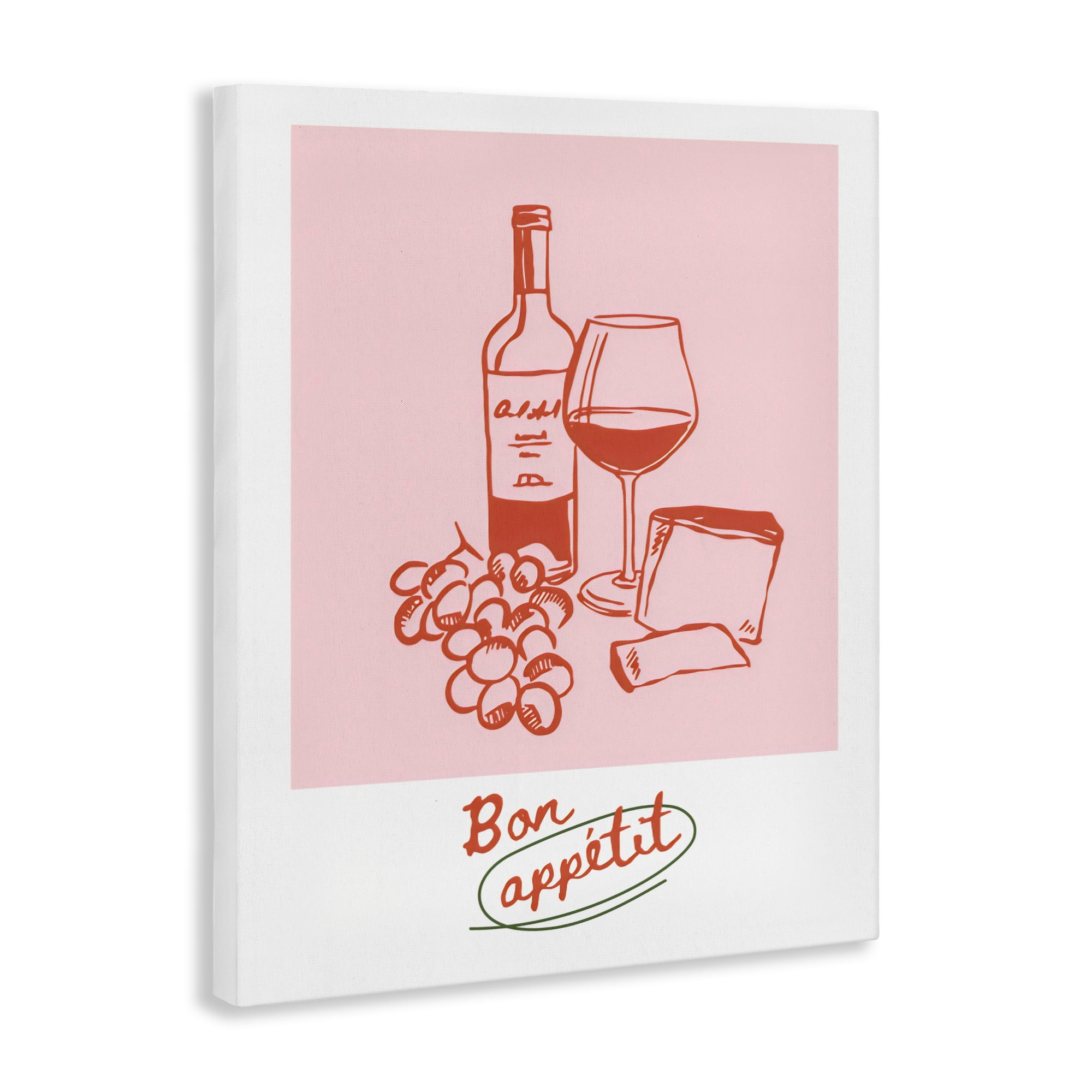 Stupell Industries Bon Appetit Wine & Grapes Canvas Wall Art, design by The Prints Vibe