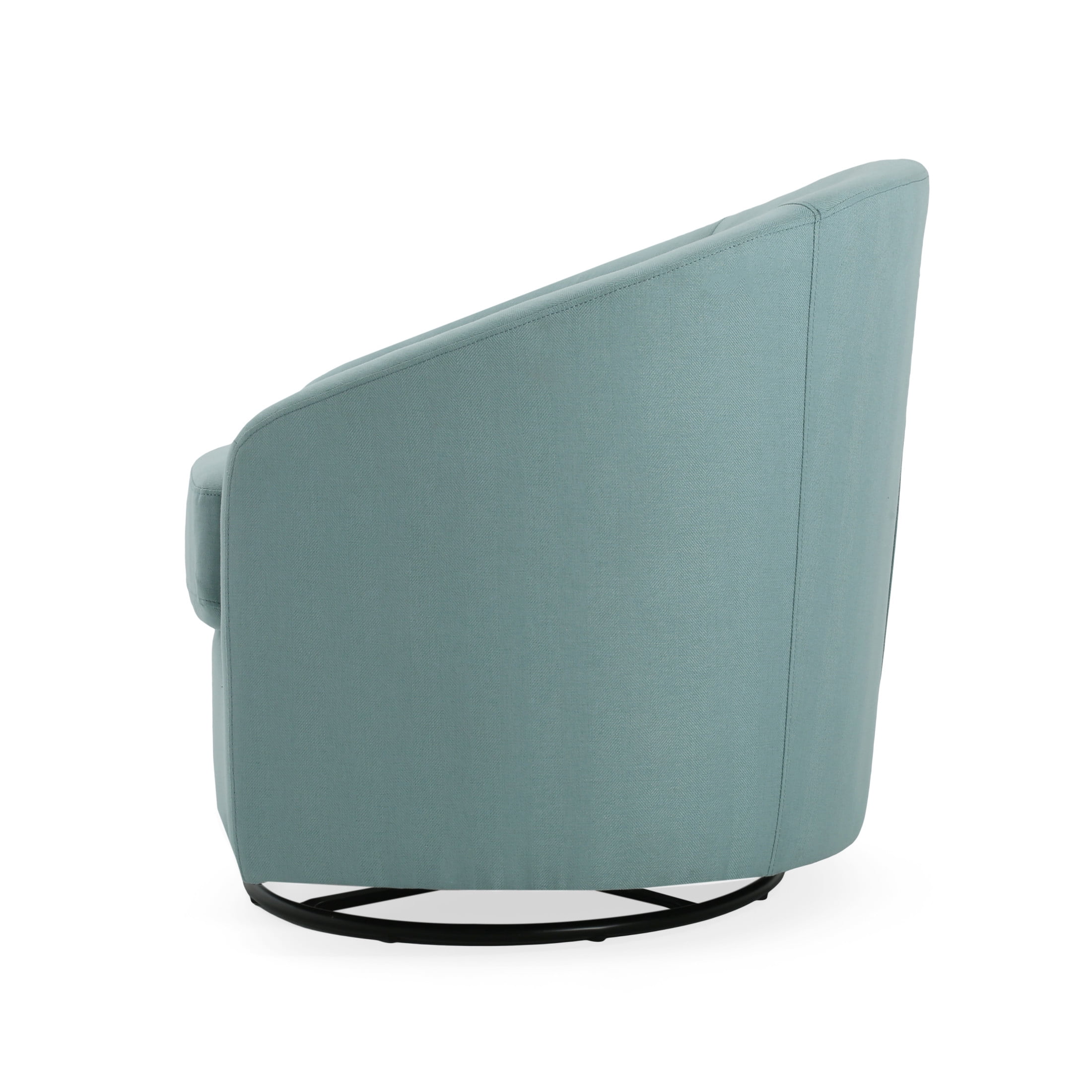 Contemporary Swivel Glider Chair, Light Blue