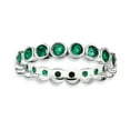 thumbnail image 1 of Bague Émeraude Créée en Argent Sterling Stackable Expressions Taille 6, 1 of 3