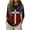004 Red, variant on USA 250th Anniversary Shirt for Women Crewncek 3/4 Sleeve Patriotic T shirts American Flag Graphic Tunic Tops