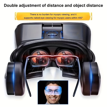 Destek V5 110° FOV VR Headset for Smartphones 4.7-6.8 Inch, HD Anti-Blue Light Lens, Eye Protection, No Battery/Wireless, Mobile Phone VR Goggles