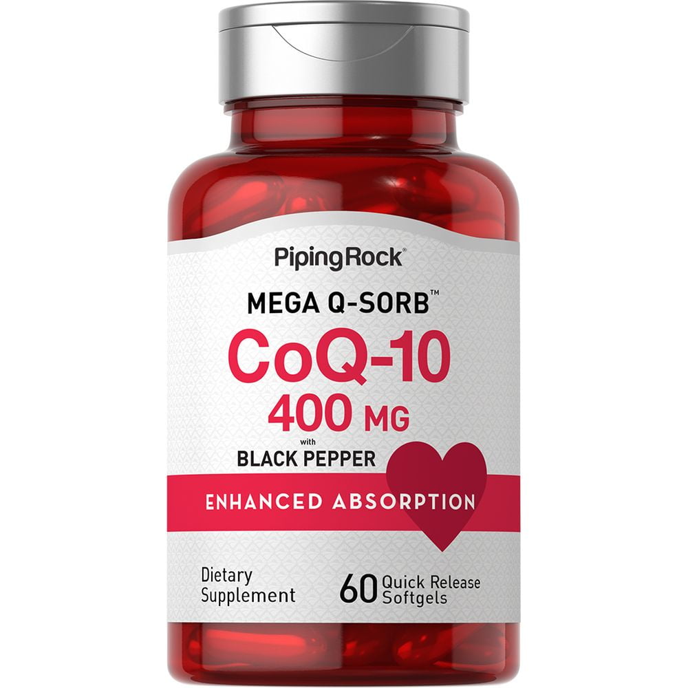 CoQ10 400mg 60 Softgels Enhanced Absorption with Black Pepper by